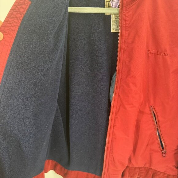 L.L. Bean Burgundy Fleece-Lined Jacket Mens Size M - Picture 7 of 10